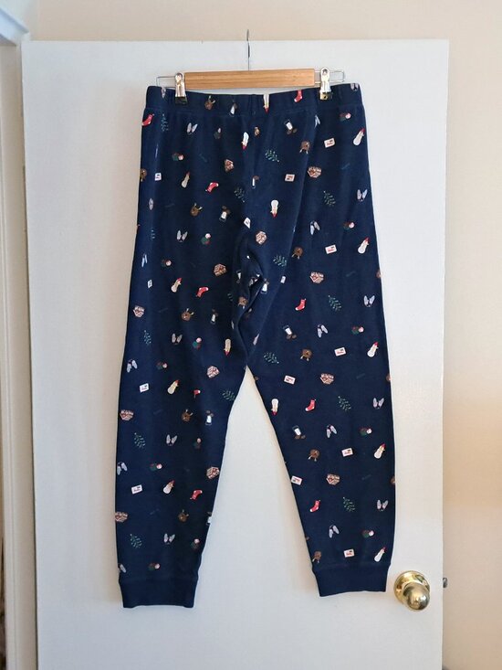 ROOTS Holiday Pajama Pants, navy, sz L - Picture 5 of 7